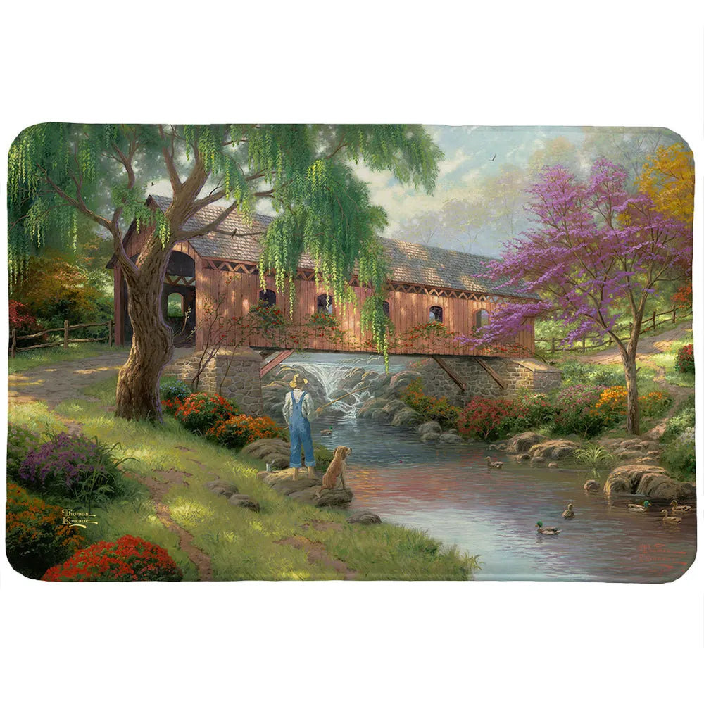 Thomas Kinkade A Winter Retreat Memory Foam Rug