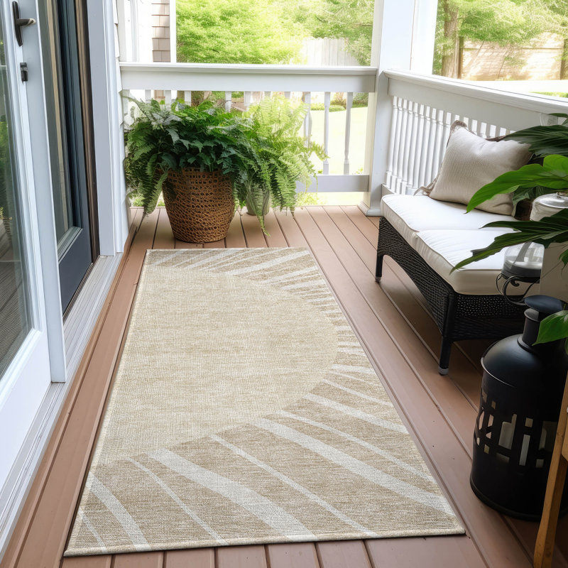 Washable Abstract Indoor / Outdoor Rug, Runner 2'3" x 7'6"