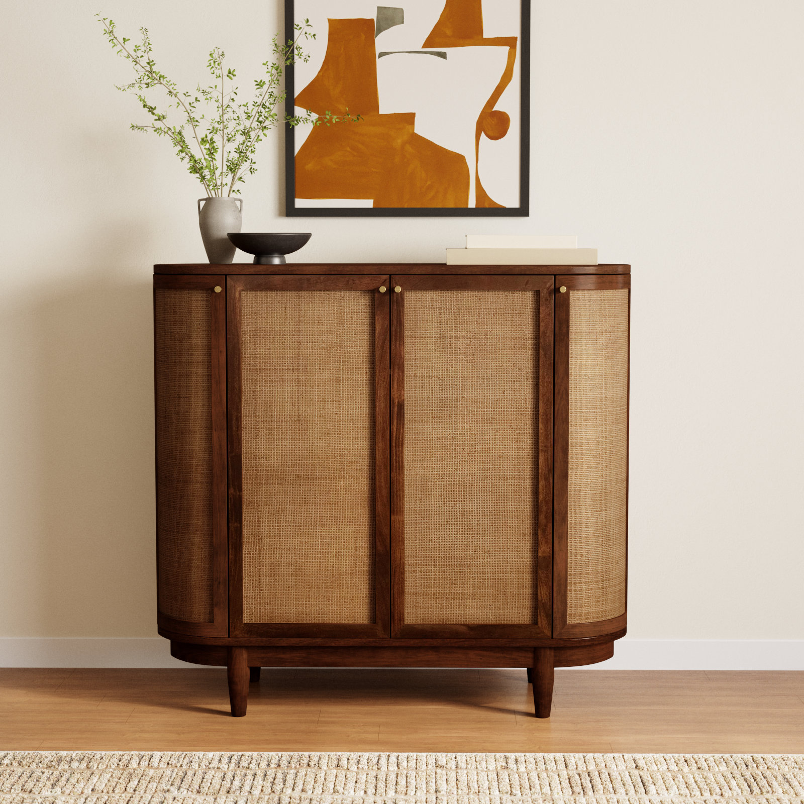 Salvatore Solid Wood Storage Cabinet, Brown