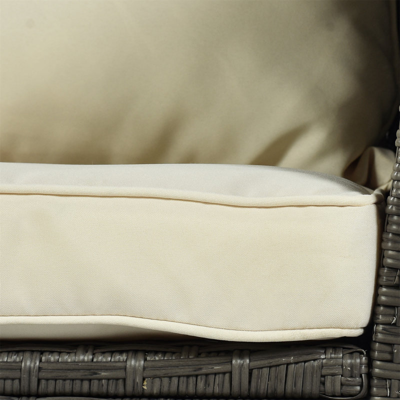 Ensemble de salle à manger rectangulaire pour 8 personnes de 55 po avec coussins Endsley, Beige