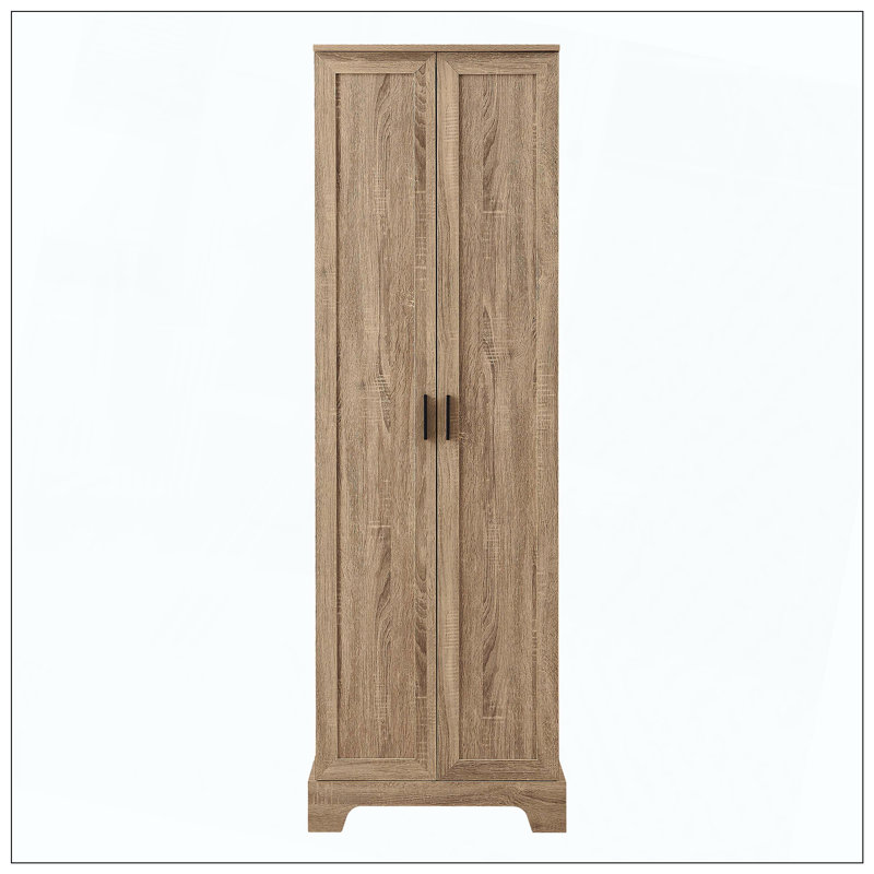 Armoire de rangement à deux portes, H 71,2 po x l 16,9 po x P 23,3 po, Brun