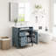 Meuble-lavabo de 76 cm avec lavabo en céramique, meuble autoportant avec 2 tiroirs et un tiroir basculant, structure en bois massif et MDF, style rétro, beige-1868731407