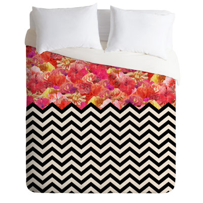 Housse de couette à chevrons flore