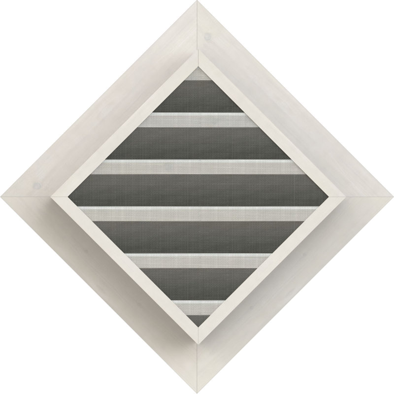 Évent à pignon en bois Diamond, H 18,38 po x l 18,38 po (OB : H 12 po x l 12 po), Pin apprêté (lisse)