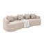 Canapé modulaire courbé en laine d'agneau brun, conception moderne, comprimé, sans assemblage, mousse haute densité pour le confort du salon modulaire, ambiance-67033455