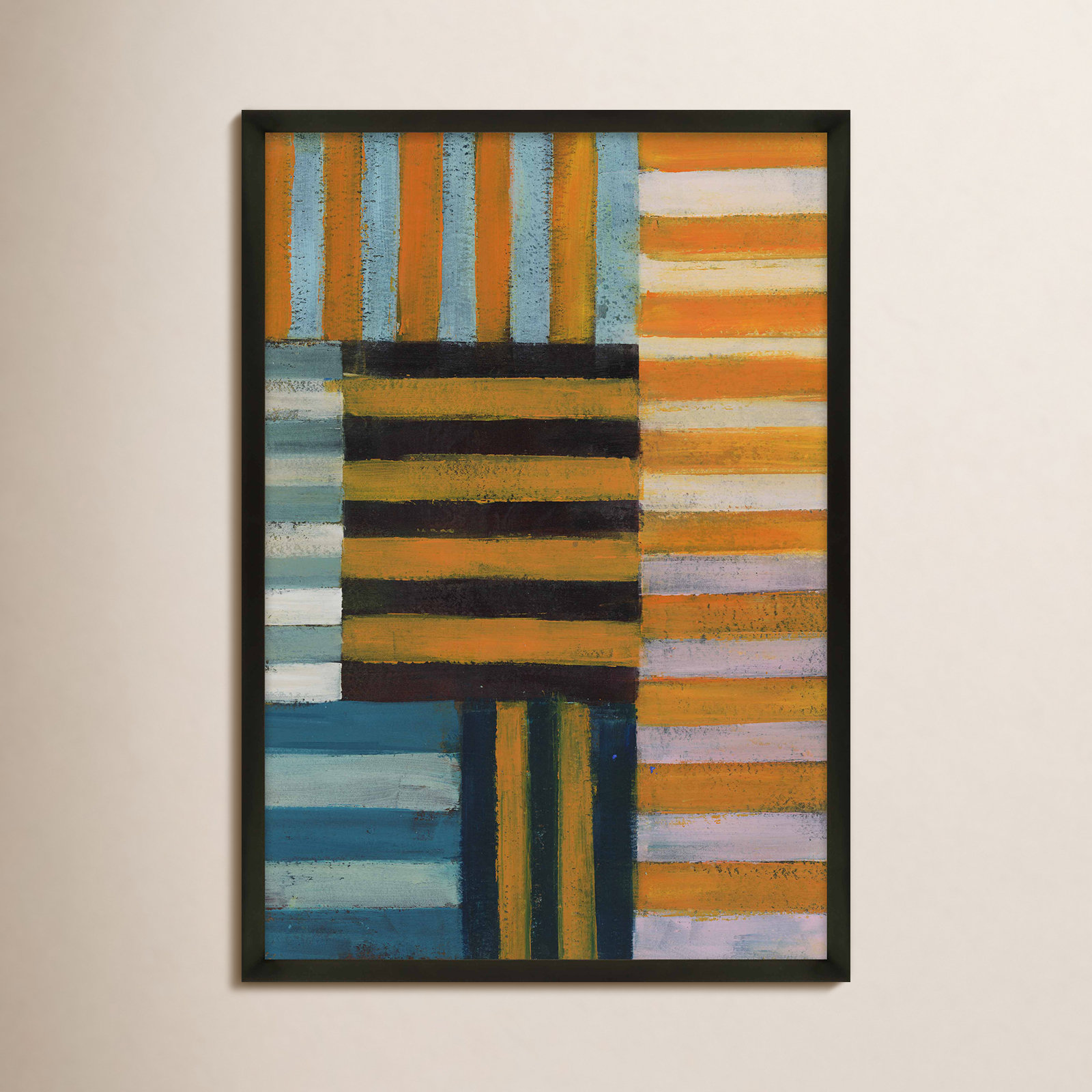 Give-and-Take 2 Print by Anne-Marie Olczak, 20" H x 16" W, Framed Print Paper without Mat, Black