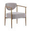 Chaises de salle à manger modernes en tissu beige, structure en métal confortable, utilisation à la maison et au café