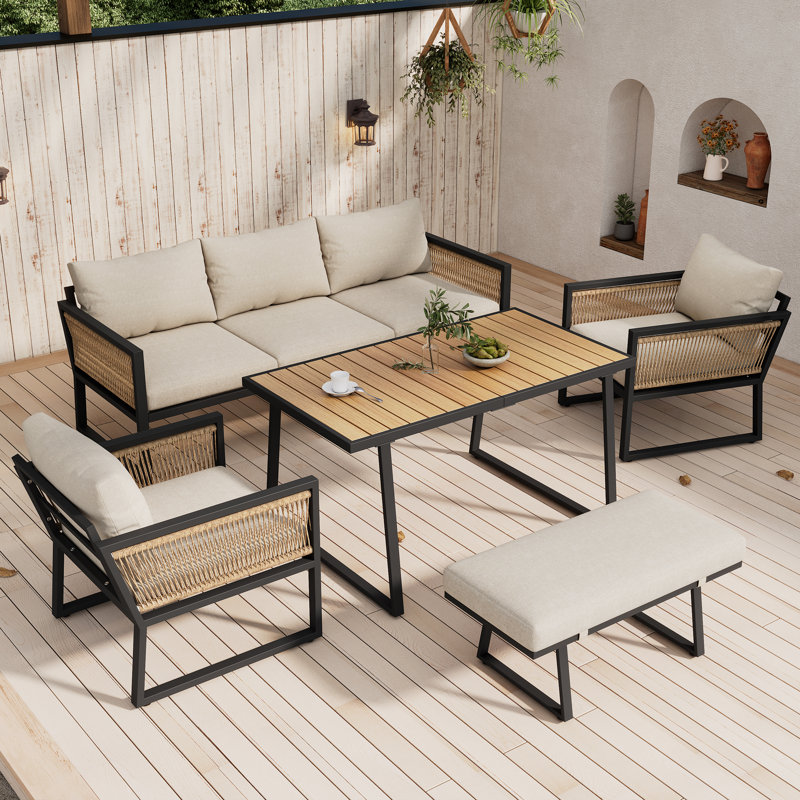 7 - Person Patio Dining Set with Rectangular Table