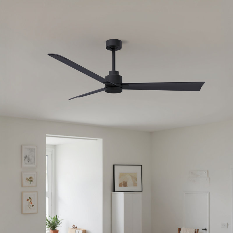 Ventilateur de plafond Alessandra, Noir mat, Noir mat
