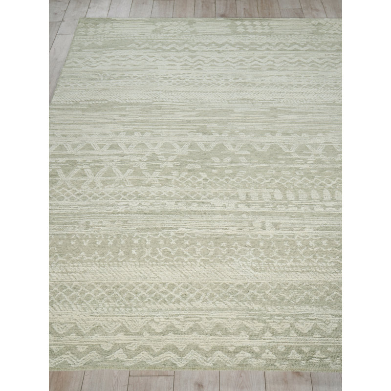 Martha Hand Tufted New Zealand Wool Sage Green/Ivory Area Rug, 12'X15'