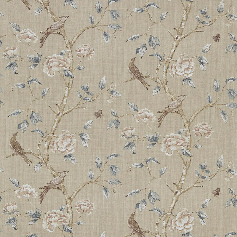 Woodville Fabric, White Clay