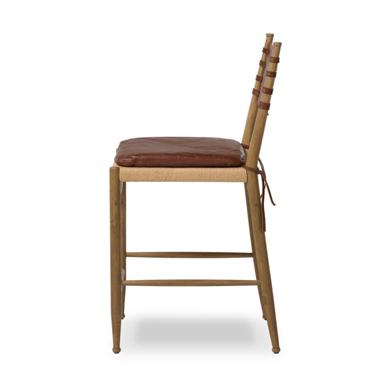 Brielle Stool W/ Cushion-Broadway Dune-Counter, Dulane Mahogany