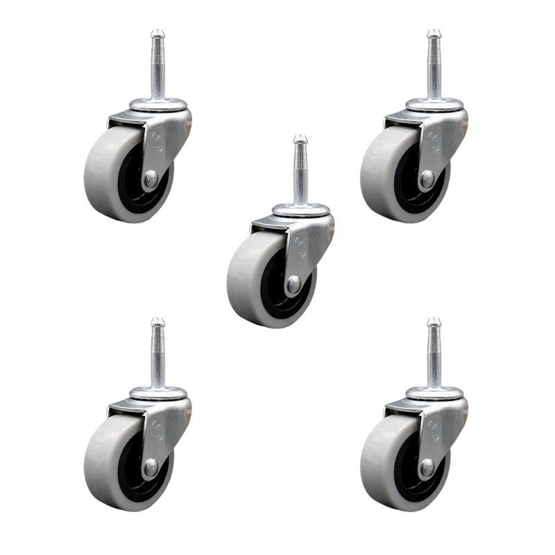 Polyurethane Wheel 5/16 Grip Neck Stem Set of 5