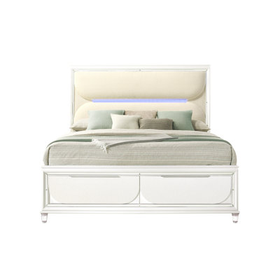 Grand lit Boucle avec DEL et rangement