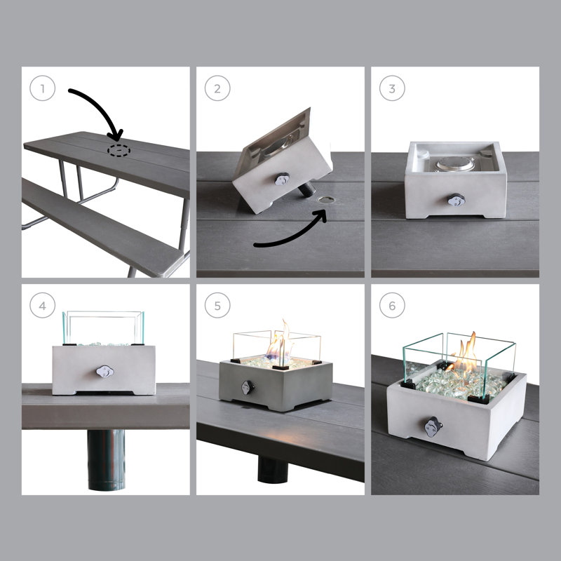 Concrete Propane Fire Pit Table Insert
