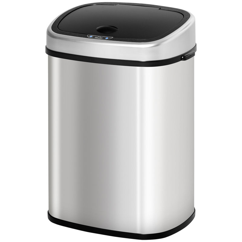 Stainless Steel Sensor Kitchen Trash Can, 68cm H x 40.9cm W x 28.9cm D, 58, Dark Silver/Black