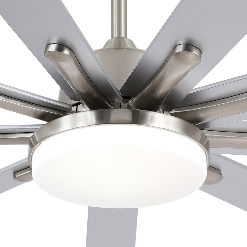 72 In Integrated Led Brushed Nickel Smart Ceiling Fan With Remote Control