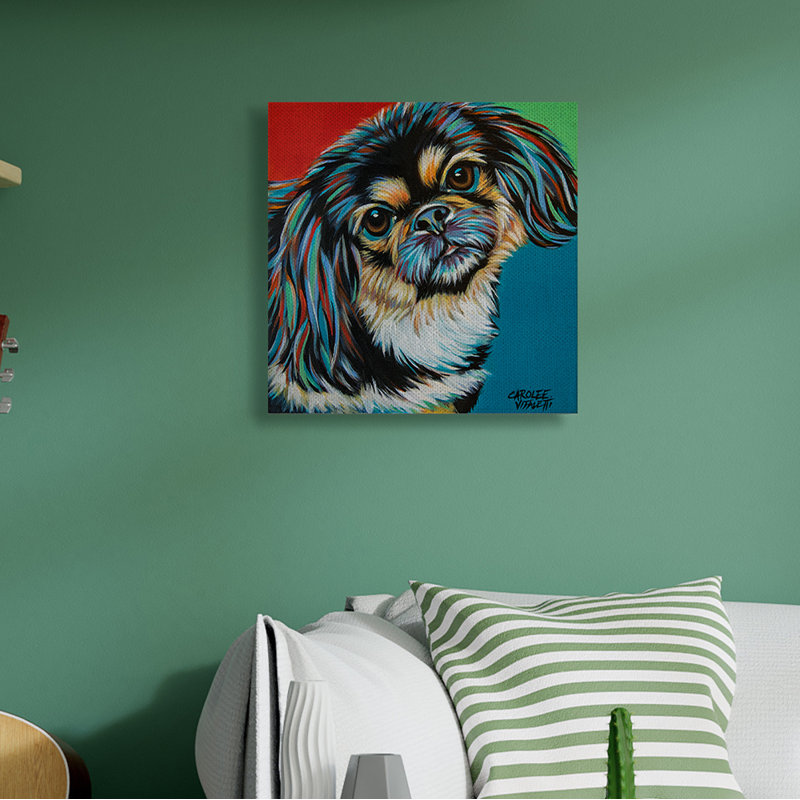 «Spaniel Dog Portrait Chroma Pop» par Carolee Vitaletti - impression sur toile, H 24 po x l 24 po x 1,5 po, Toile tendue
