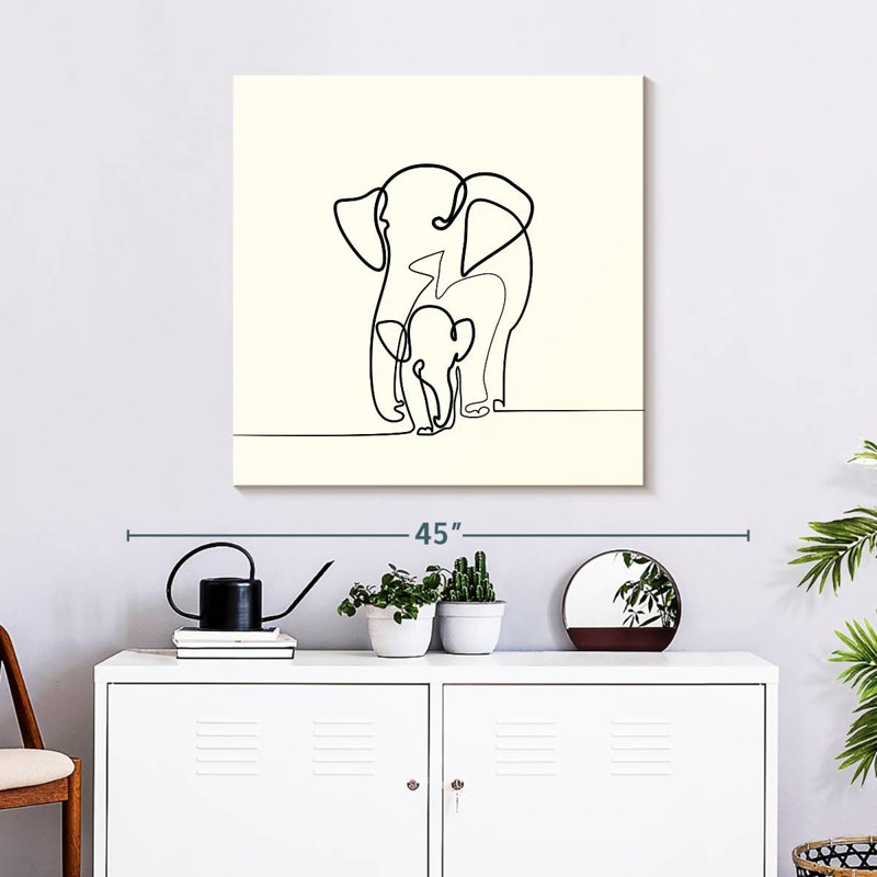 Crowle Elephant And Baby, H 30 po x l 30 po