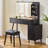 Modern Makeup Vanity Desk With LED Lights & Mirror, 4 Drawer Dressing Table Set With Stool, 3 Colors Dimmable Brightness, Space-Saving For Bedroom-193614434