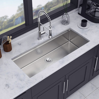 Undermount Single Bowl Stainless Steel Kitchen Sink with Workstation