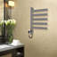 Porte-serviettes chauffant de 26,6 po x l 17,7 po pour salle de bain, chauffe-serviettes rotatif à 180 ° avec barre plate 5-93884753