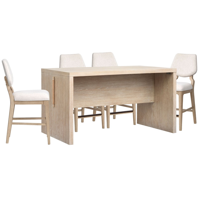 Table haute avec 4 chaises de bar, Ensemble de cinq pièces : table, quatre chaises