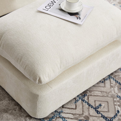Fauteuil d'appoint pivotant surdimensionné de 46,1 po avec repose-pieds pivotant, siège large de 37,8 po pour les personnes lourdes, fauteuil d'appoint avec 3 coussins de salon, chenille