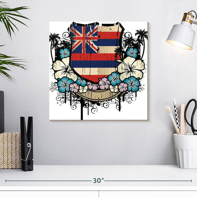 Borges Floral Hawaii Flag