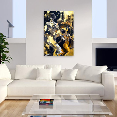 Black Dance Abstract Contemporary Elegant Wall Art