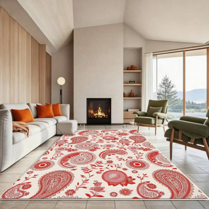 Paisley Area Rug, Soft And Lightweight, Suitable For All Seasons, Easy To Maintain And Easy To Clean, Machine Washable Carpet Floor Mat, Suitable For Living Room, Bedroom, Hallway, Balcony, Patio, Room Decor, Home Decor, Outdoor Decor