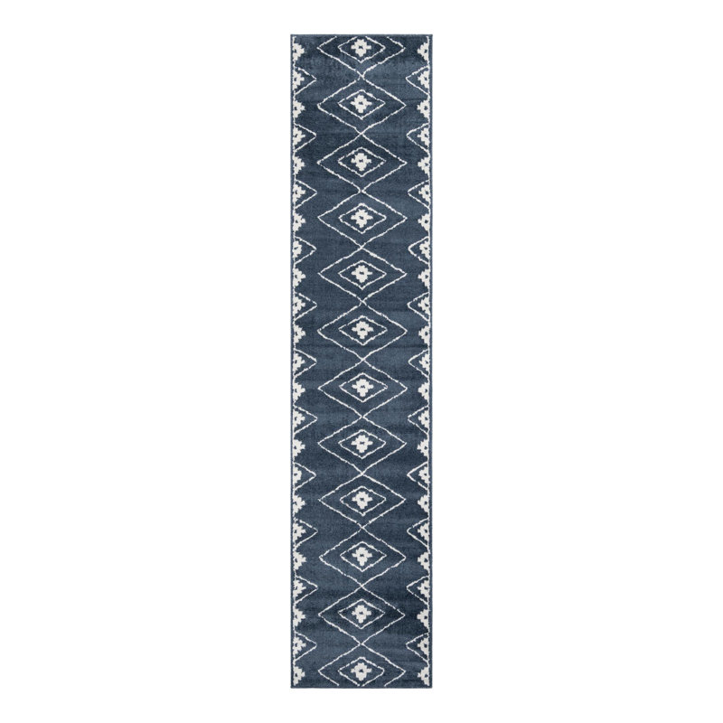 Latitude Run® Vefsna Nikolis Rug Blue, Runner 2'7" x 12'