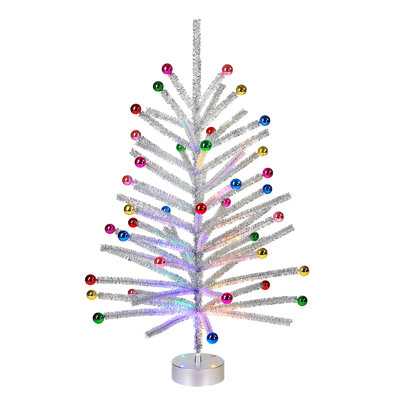 Sapin de Noël en guirlande de 1,20 m avec décorations et roue chromatique intégrée