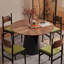 Table de salle à manger ronde en bois manufacturé de couleur châtaignier-228176184