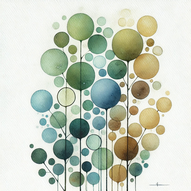 Earthy Tones Circle Harmony, reproduction d'art sur toile abstraite, H 20 po x l 20 po
