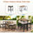 5-piece Outdoor Dining Table Sets Included 1 Foldable Table And Four Stools With Cushions