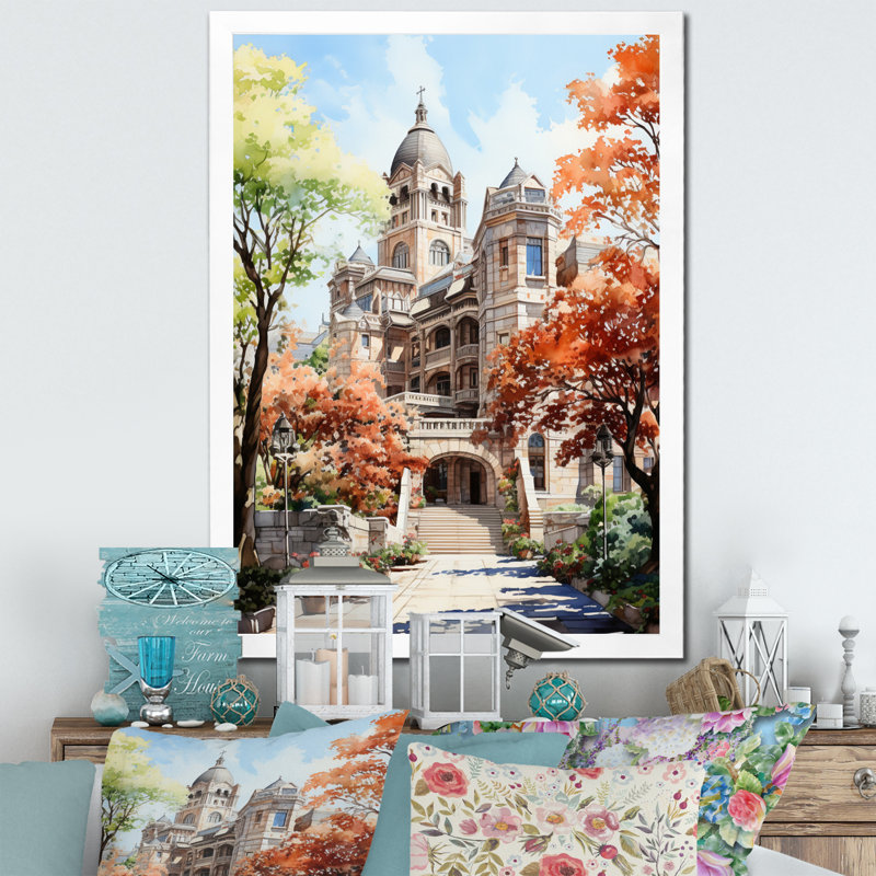 Université College Buildings, H 40 po x l 30 po x P 1,5 po, Cadre photo blanc