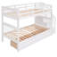 Twin Size Bunk Bed With Three Drawers - & Functional Bedroom Piece In White Stairway Twintwin Maximize Space-1267062569