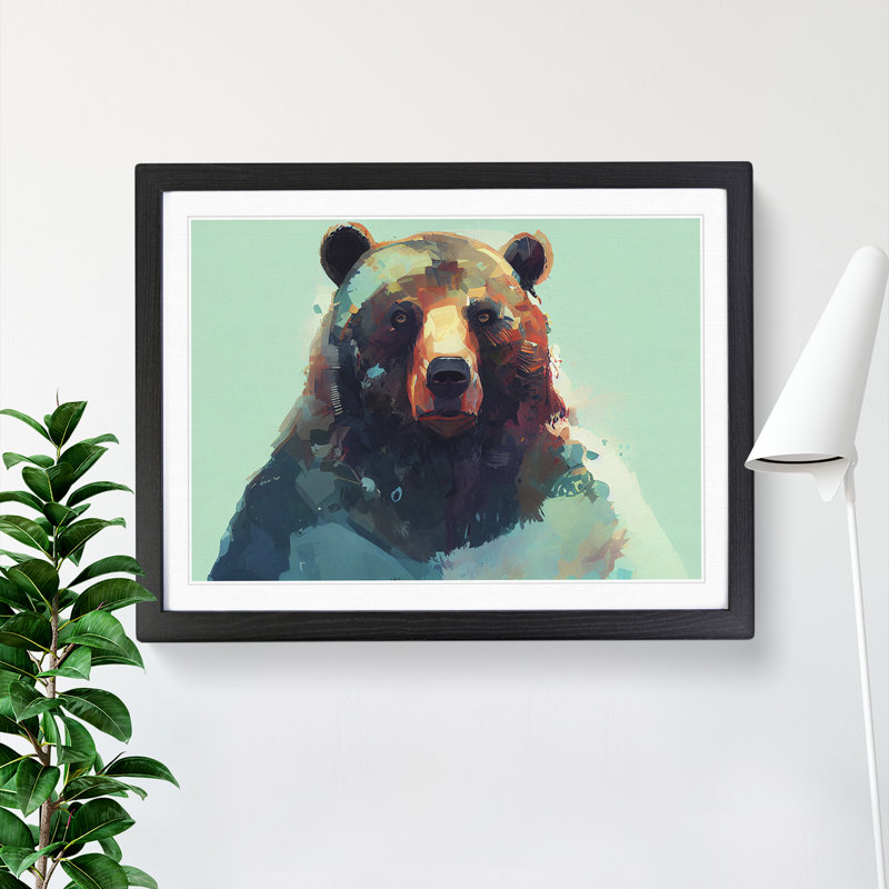 Bear - Framed Print, Black, 25cm H x 34cm W x 2cm D