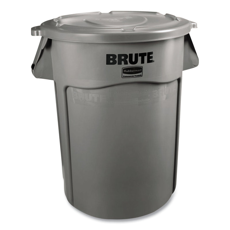Rubbermaid® Commercial Round Brute® Container Plastic Open Kitchen Trash Can - 55 Gallons