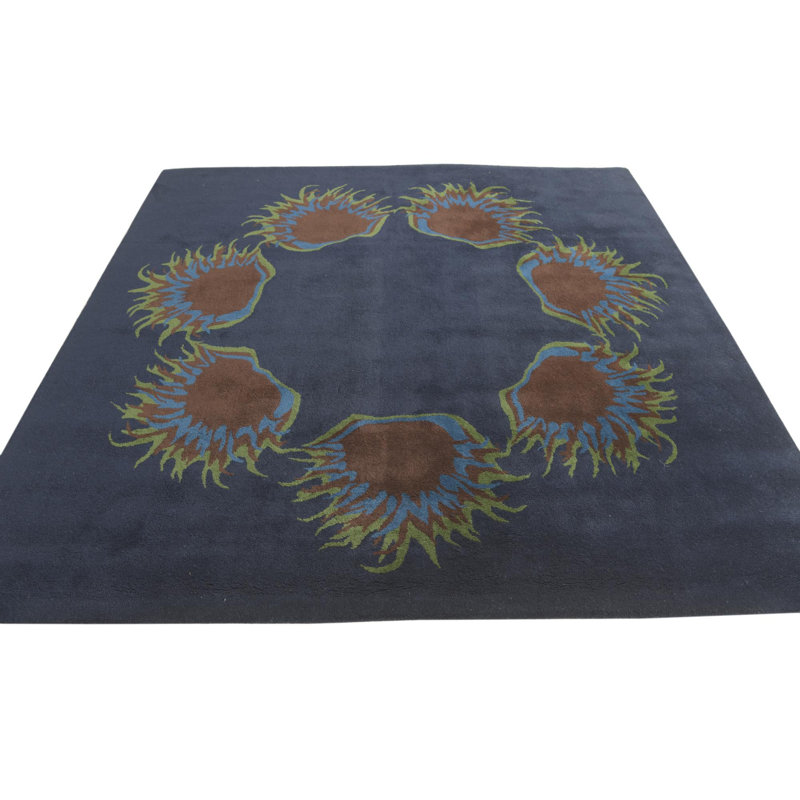 8 Ft Square Pineland Navy Blue Rug
