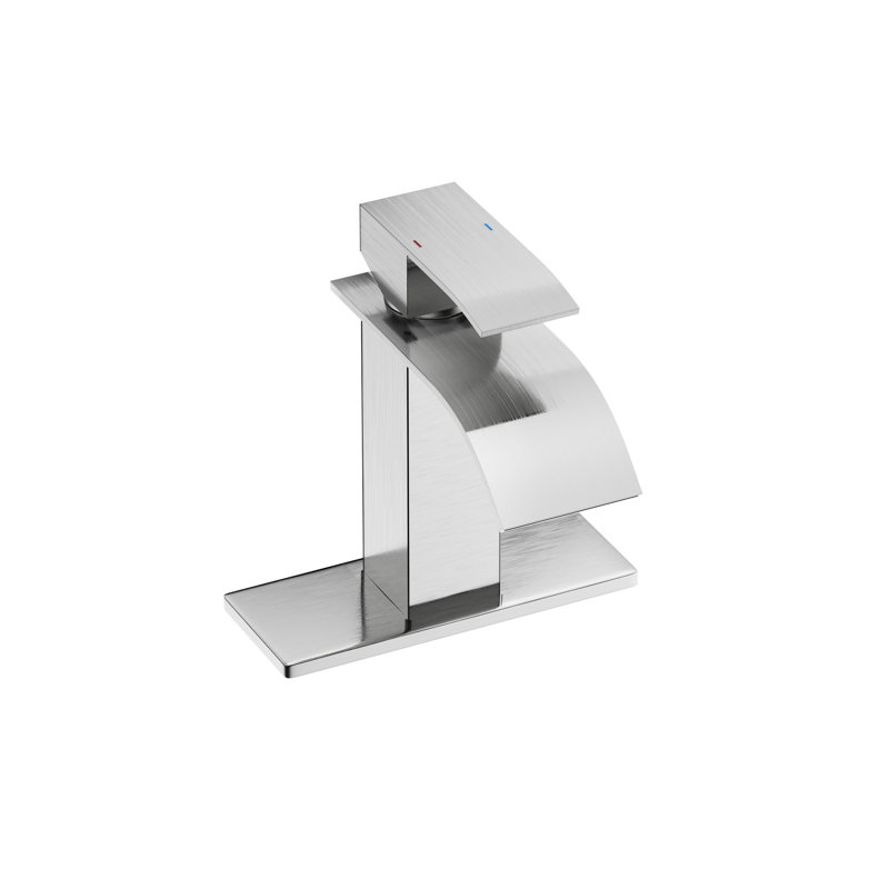 Bathroom Faucet 6", Brushed Nickel, Deck-Mounted, Single Handle, , Robust Stainless Steel 304 Installation For Tidy Bathrooms Nickel Sink Faucet, Deck Mounted, Lever Long-Lasting