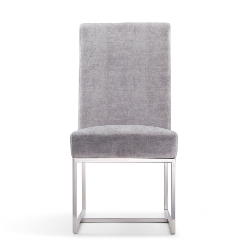 Dalpat Velvet Side Chair, 1, Gray