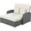 PE Wicker Rattan Double Chaise Lounge-878282746