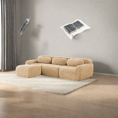 Canapés modulaires confortables, tissu moelleux, style contemporain, idéal pour le salon