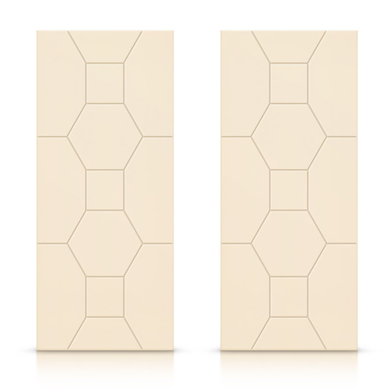 Portes de placard coulissantes à panneaux, Beige, 84 po x 96 po