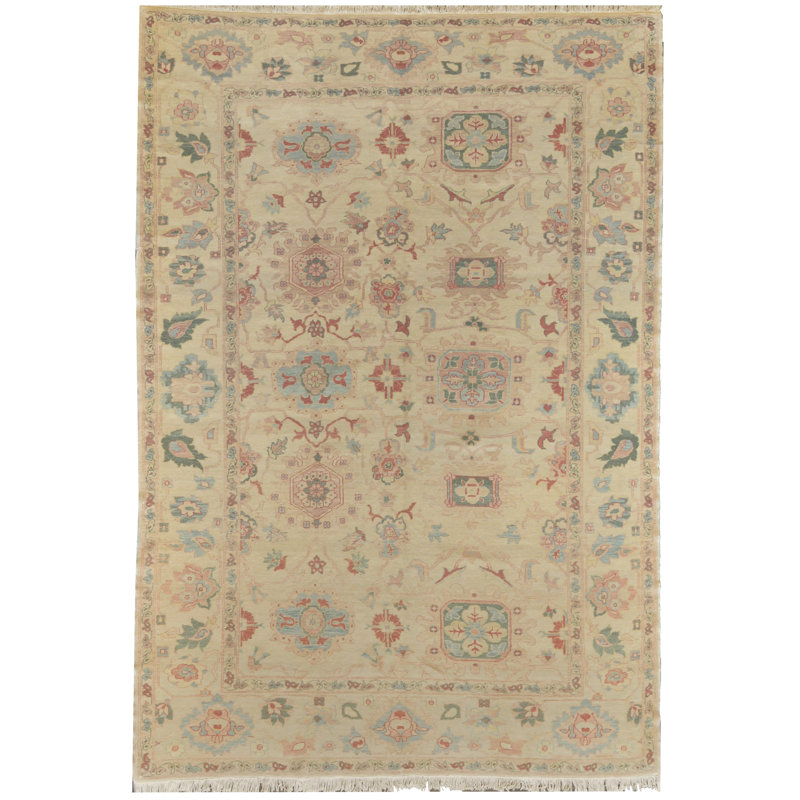 Sultanabad Wool Oriental Area Rug in Beige