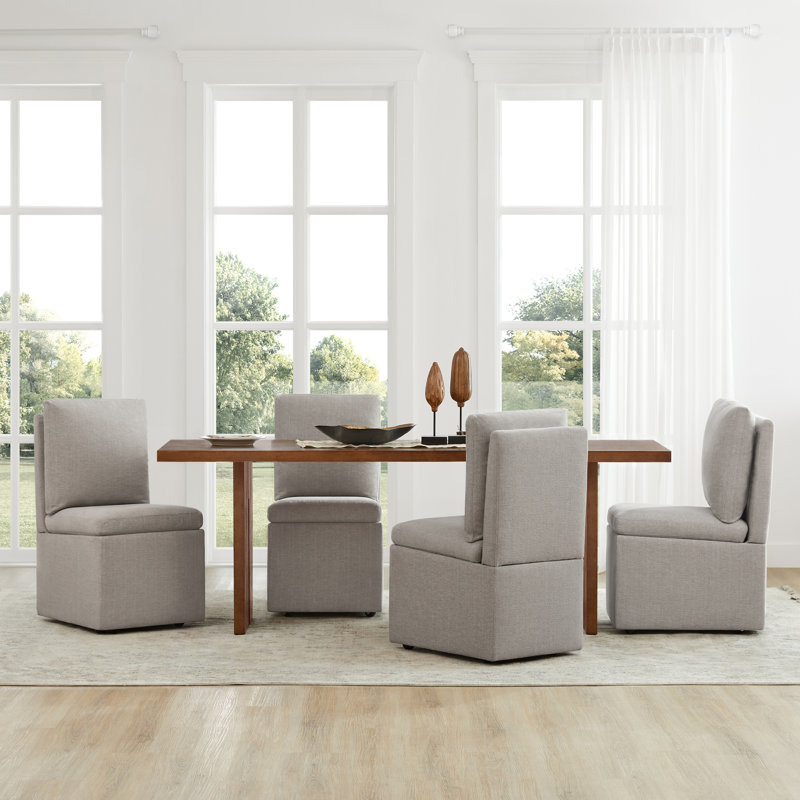 18.9'' H Upholstered Side Chair, Taupe