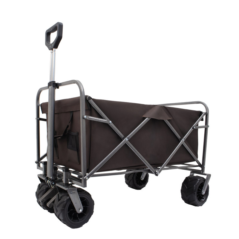 Chariot de plage portatif pour enfants, Brun-noir