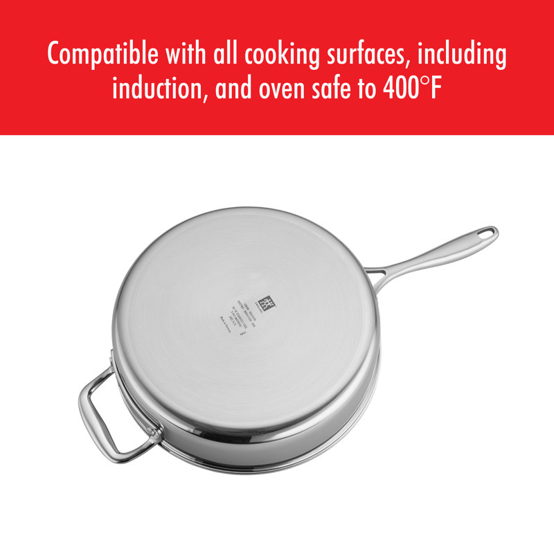Zwilling JA Henckels Clad CFX 5 qt. Non-Stick Stainless Steel Saute Pan with Lid